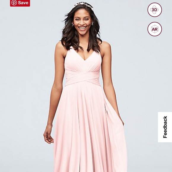 spaghetti strap mesh cross waist bridesmaid dress Plunging Neck Split Spaghetti Strap Back X-Cross Bridesmaid Dress